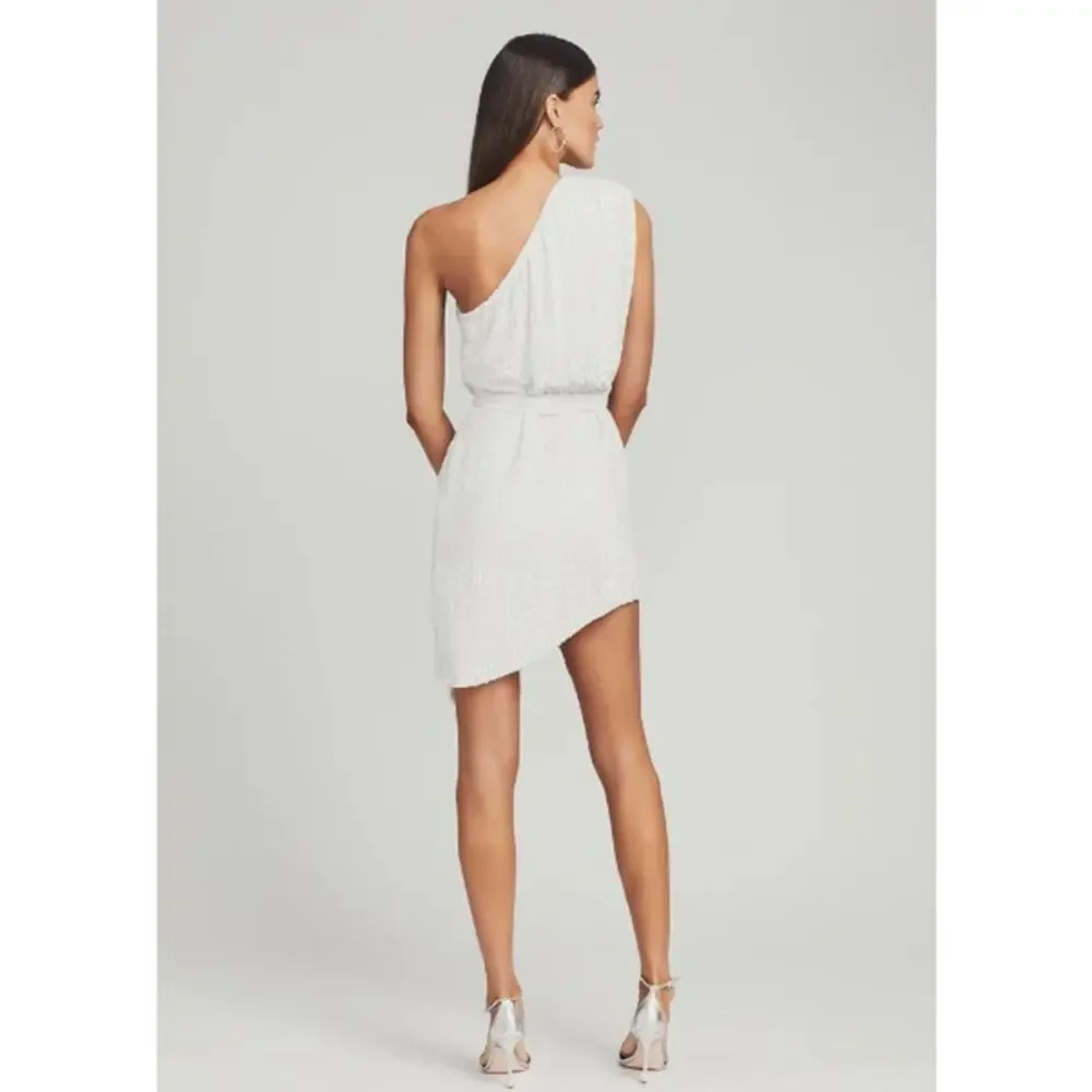 Retrofête Ella Sequin One Shoulder Dress White NWT Size M Sold Out Retail $525 - Picture 4 of 13